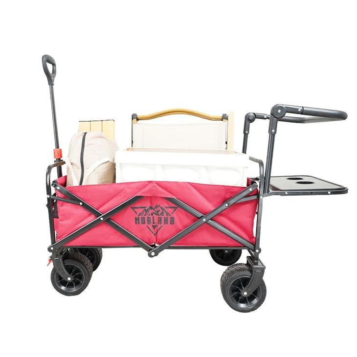 Collapsible Outdoor Folding Wagon With Push Pull Handle
